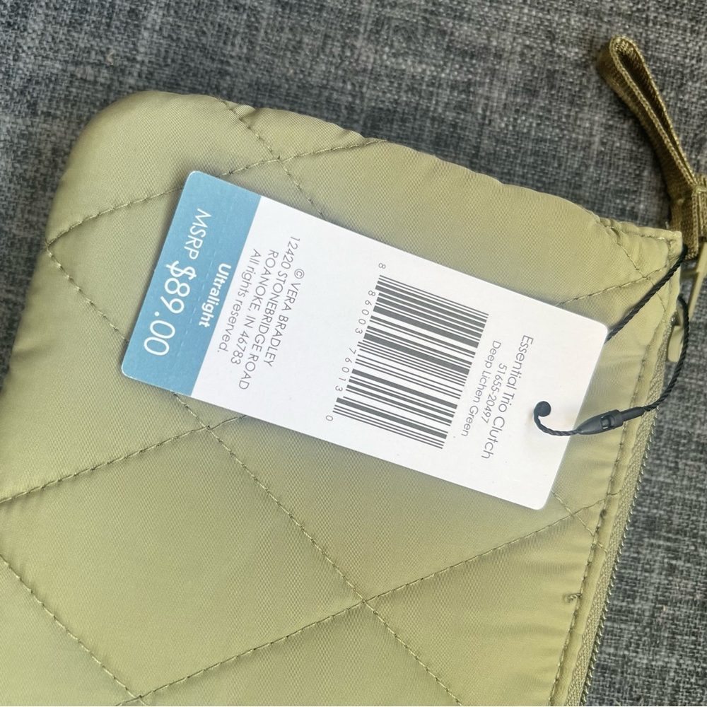 NWT Vera Bradley Essential Trio Clutch. Deep Lichen Green. Ultralight fabric - Picture 6 of 10